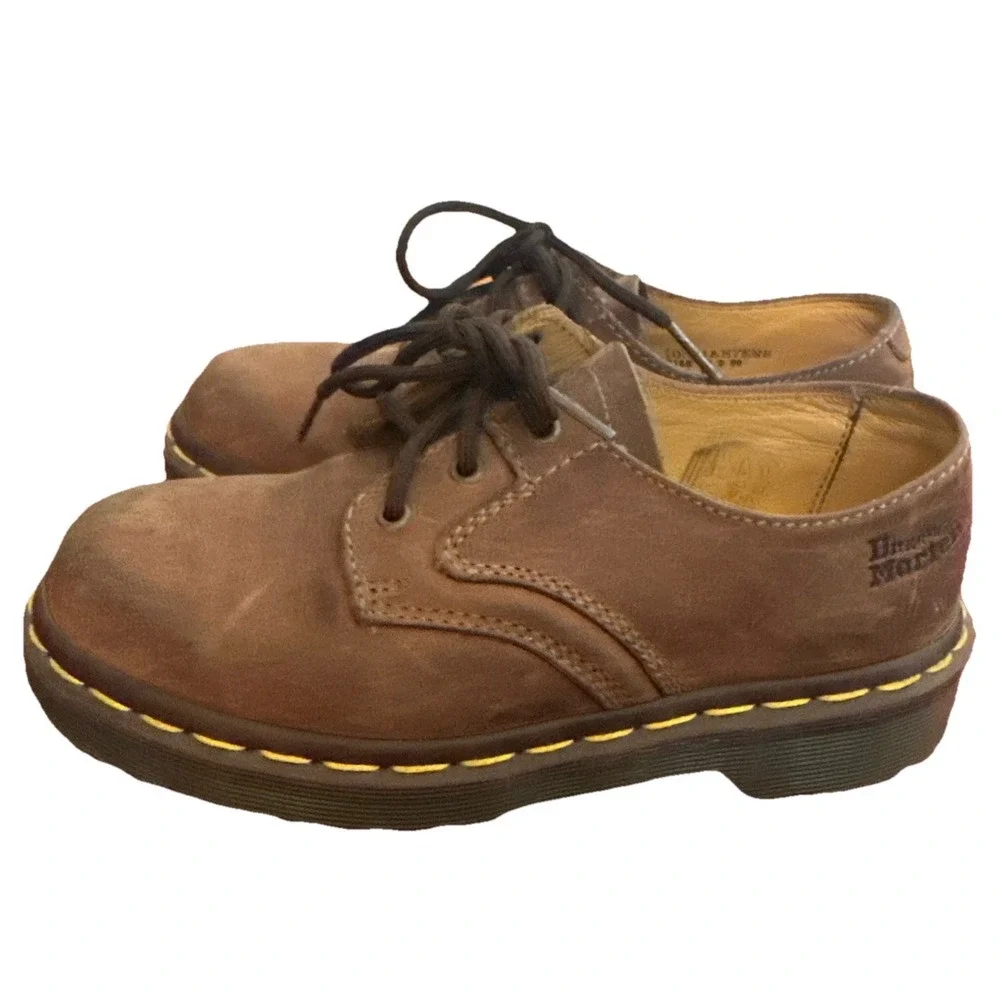 VINTAGE Dr Martens 1561 US Youth 1 Made In England Brown Leather‎ Oxford Shoe